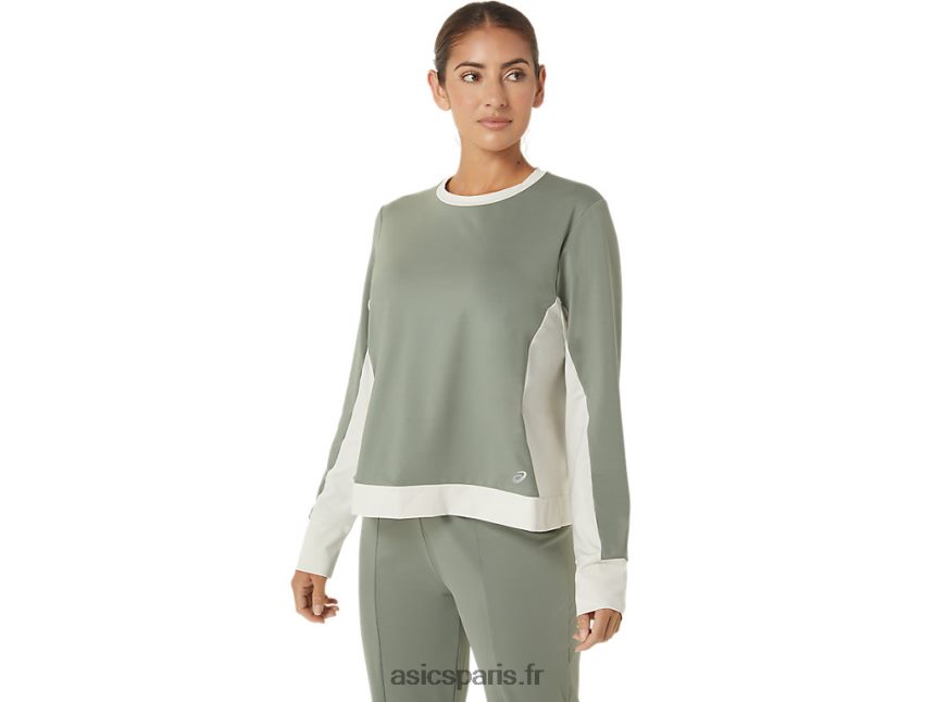 femmes Asics haut évasé réutilisé BXL8B22777 vert lichen/bouleau