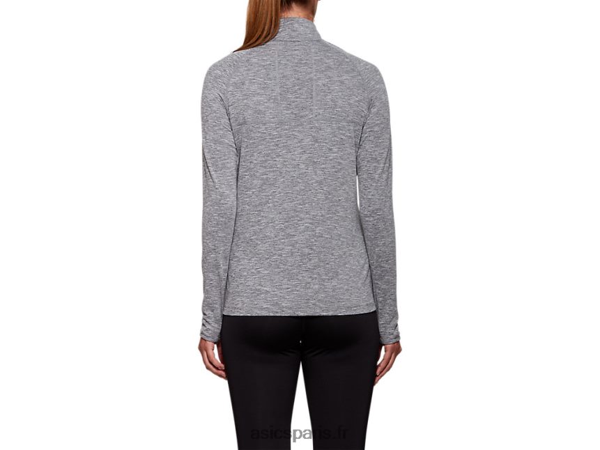 femmes Asics haut zippé dorai BXL8B24207 chiné gris foncé