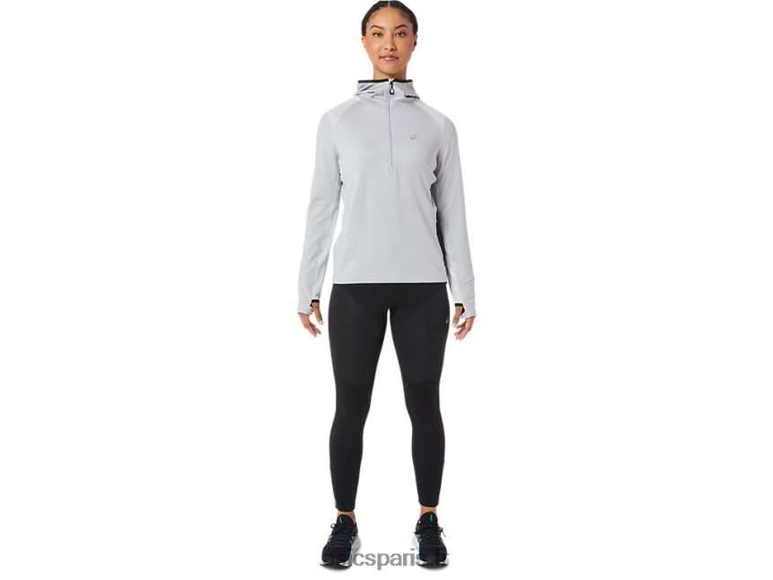 femmes Asics sweat à capuche à manches longues pour la course d\'hiver BXL8B22764 gris glacier chiné/noir
