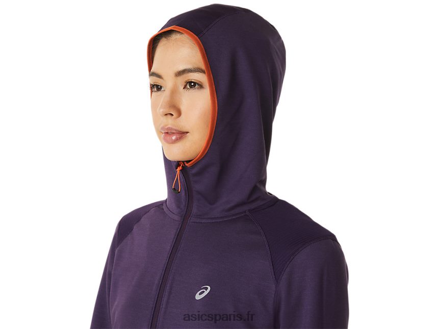 femmes Asics sweat à capuche à manches longues pour la course d\'hiver BXL8B22791 night shade heather/nova orange