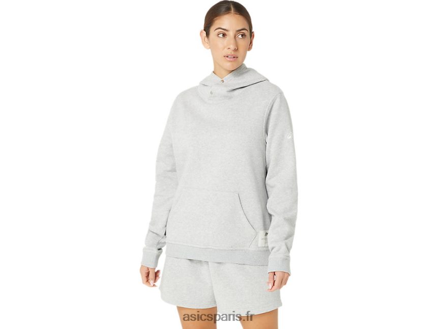 femmes Asics sweat à capuche polaire sunday sana BXL8B22178 gris clair chiné