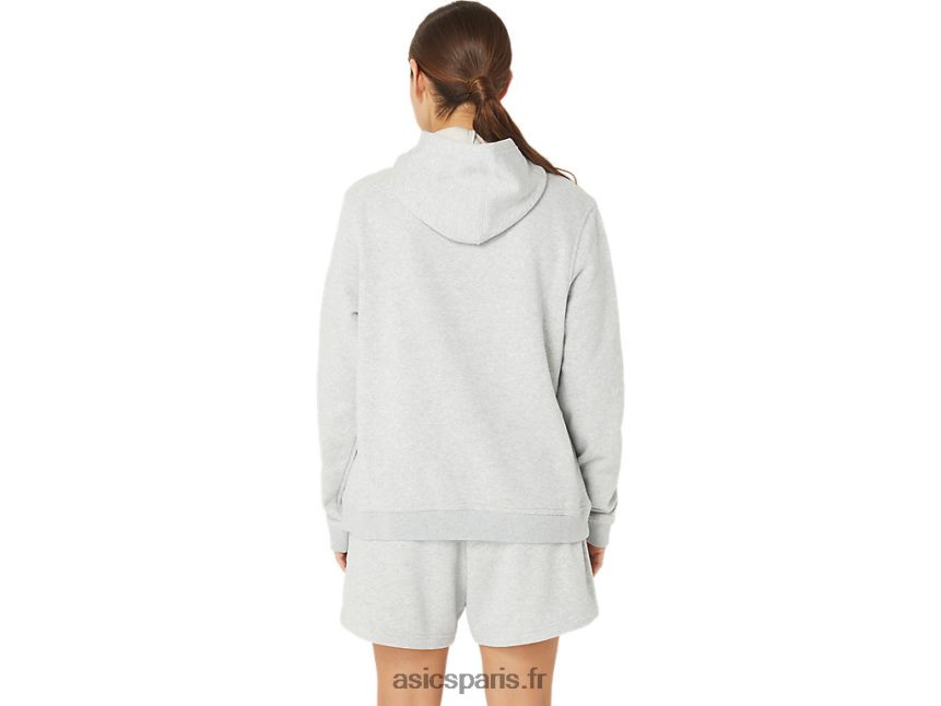 femmes Asics sweat à capuche polaire sunday sana BXL8B22178 gris clair chiné