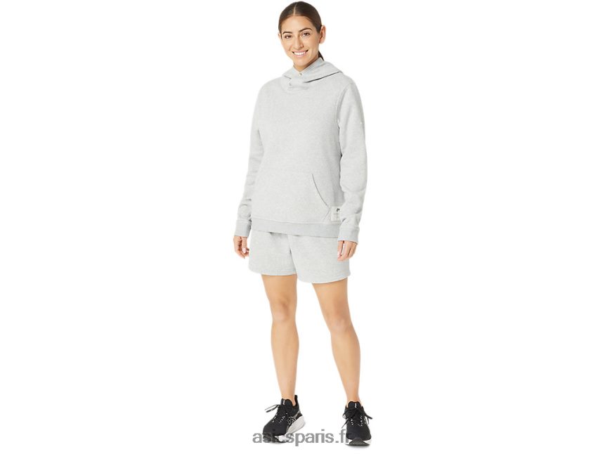 femmes Asics sweat à capuche polaire sunday sana BXL8B22178 gris clair chiné