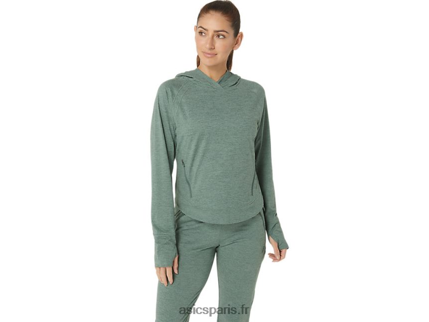 femmes Asics sweat à capuche tech po 2.0 BXL8B22153 teinture spatiale de lierre