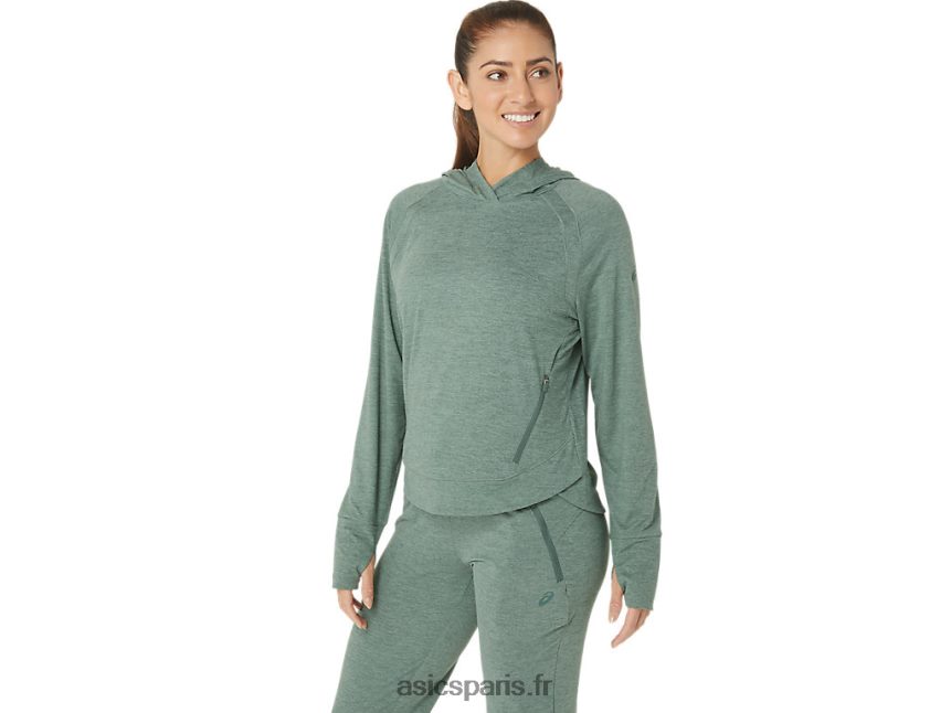femmes Asics sweat à capuche tech po 2.0 BXL8B22153 teinture spatiale de lierre