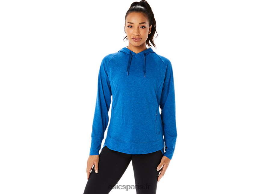 femmes Asics sweat à capuche technique BXL8B23320 lake drive spacedye/bleu clair