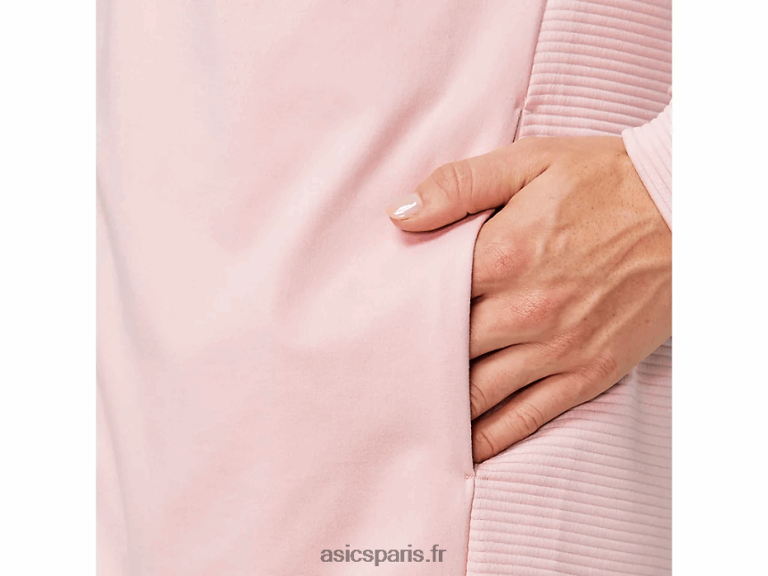 femmes Asics sweat à capuche zippé en polaire thermopolis BXL8B24143 pêche au gingembre