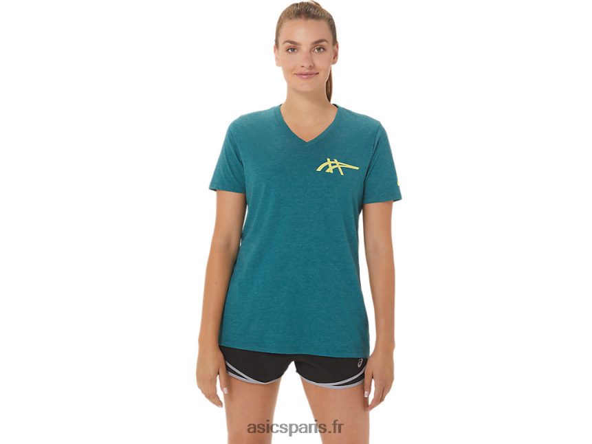 femmes Asics 1977 héritage americana col v BXL8B22753 velours pin bruyère