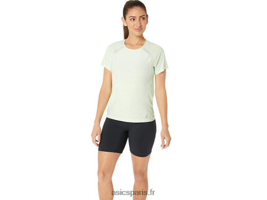 femmes Asics c110 haut pr lyte à manches courtes BXL8B22173 murmure vert