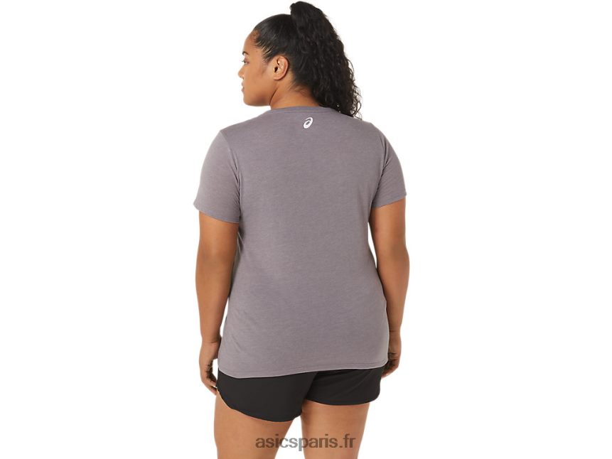 femmes Asics col v à slogan tournesol BXL8B23201 gris lavande chiné