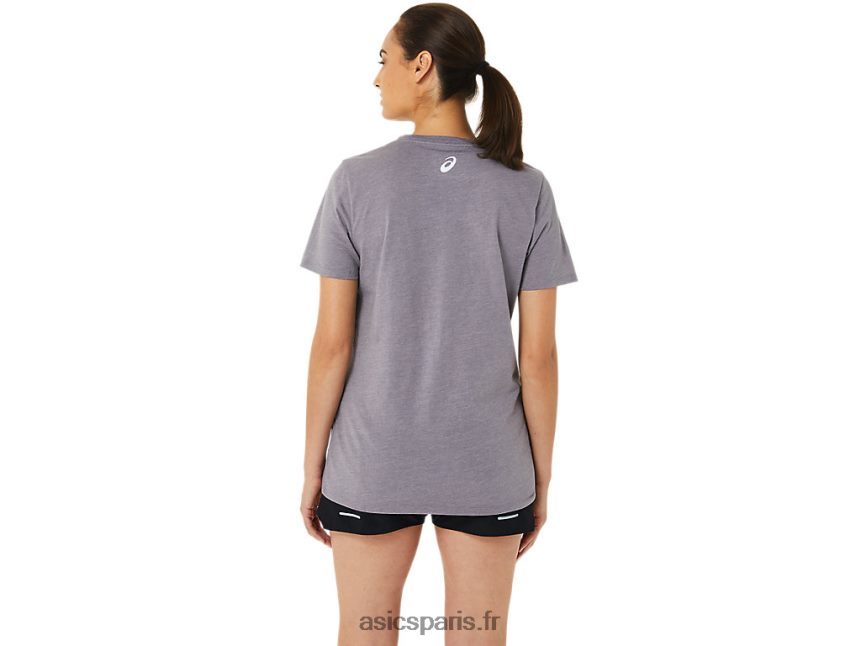 femmes Asics col v à slogan tournesol BXL8B23201 gris lavande chiné