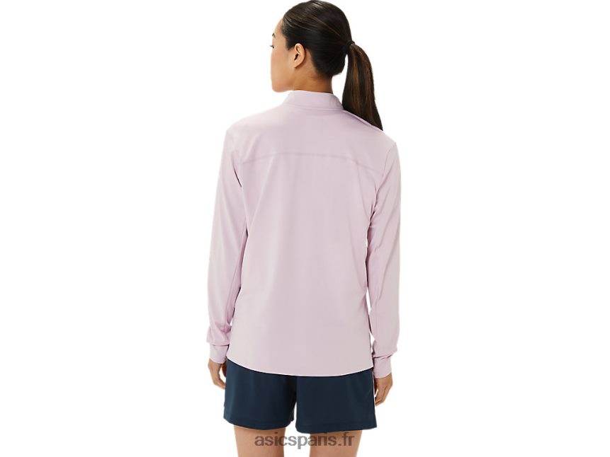 femmes Asics demi-fermeture éclair prête à l\'emploi BXL8B23316 légèrement rose/bleu français