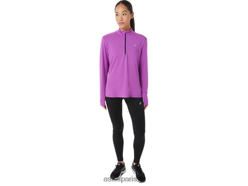 femmes Asics demi-zip prêt à l\'emploi BXL8B22933 orchidée/bleu français