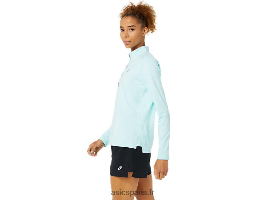 femmes Asics demi-zip prêt à l\'emploi BXL8B23344 bleu clair