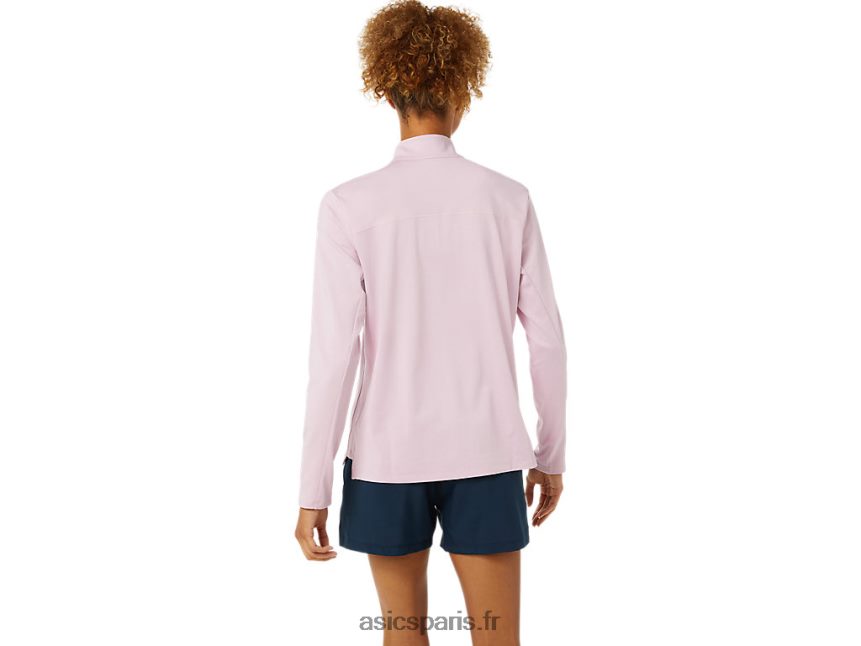 femmes Asics demi-zip prêt à l\'emploi BXL8B23496 légèrement rose/bleu français