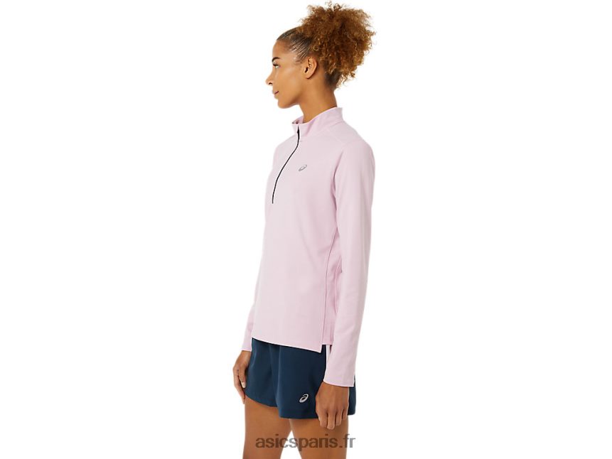 femmes Asics demi-zip prêt à l\'emploi BXL8B23496 légèrement rose/bleu français