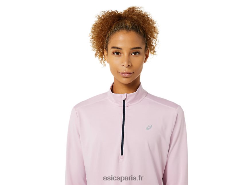 femmes Asics demi-zip prêt à l\'emploi BXL8B23496 légèrement rose/bleu français
