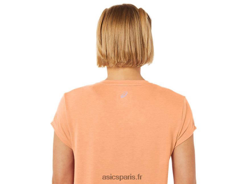 femmes Asics haut chiné à col en v BXL8B22260 bruyère des dunes d\'été