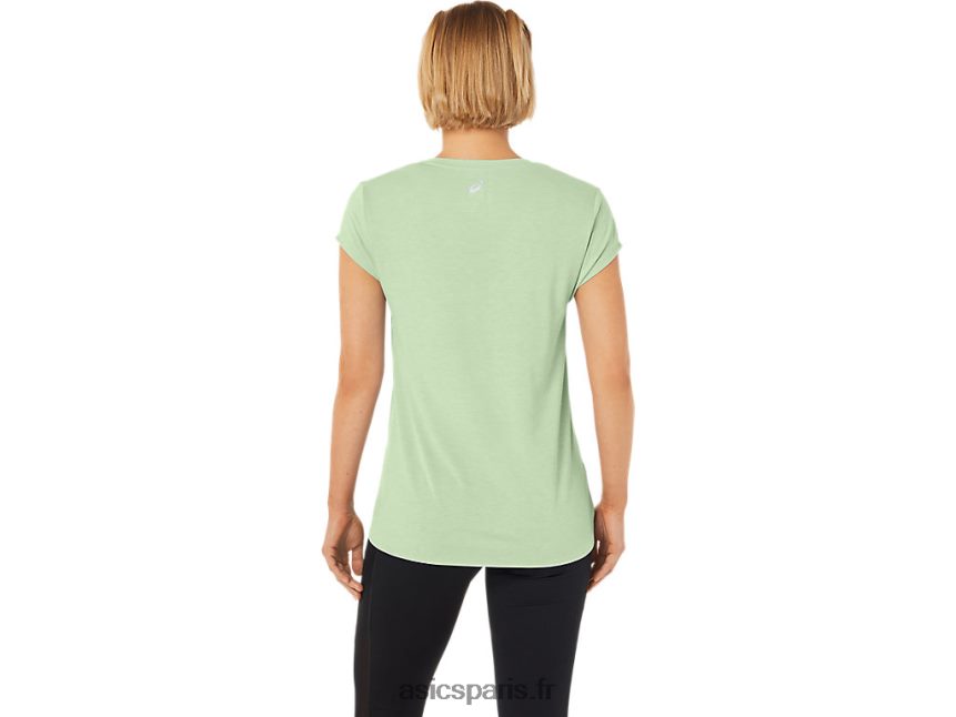femmes Asics haut chiné à col en v BXL8B22292 bruyère vert murmure