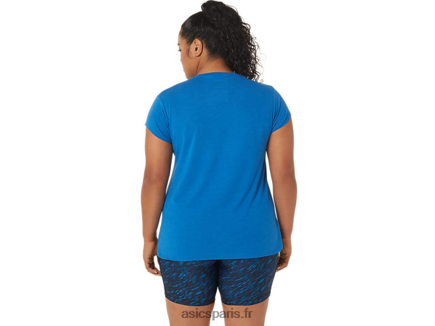 femmes Asics haut chiné à col en v BXL8B23410 bruyère du lac