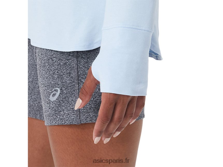 femmes Asics haut chiné à manches longues BXL8B22723 bruyère ciel doux