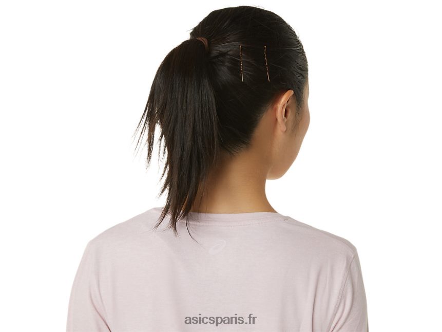 femmes Asics haut chiné à manches longues BXL8B23273 bruyère à peine rose