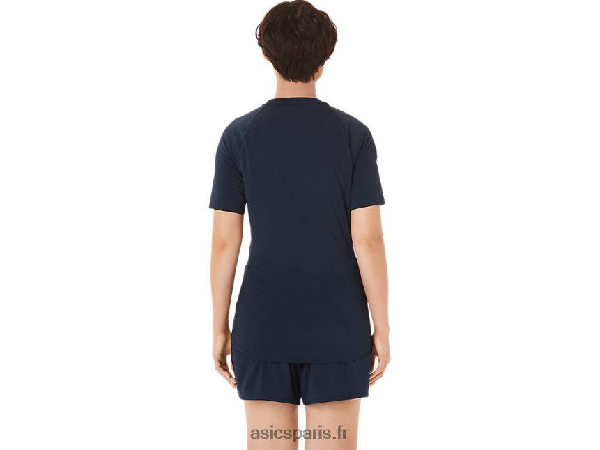 femmes Asics haut de lutte 2 pièces BXL8B23812 équipe marine