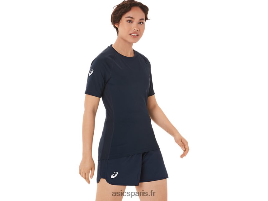 femmes Asics haut de lutte 2 pièces BXL8B23812 équipe marine