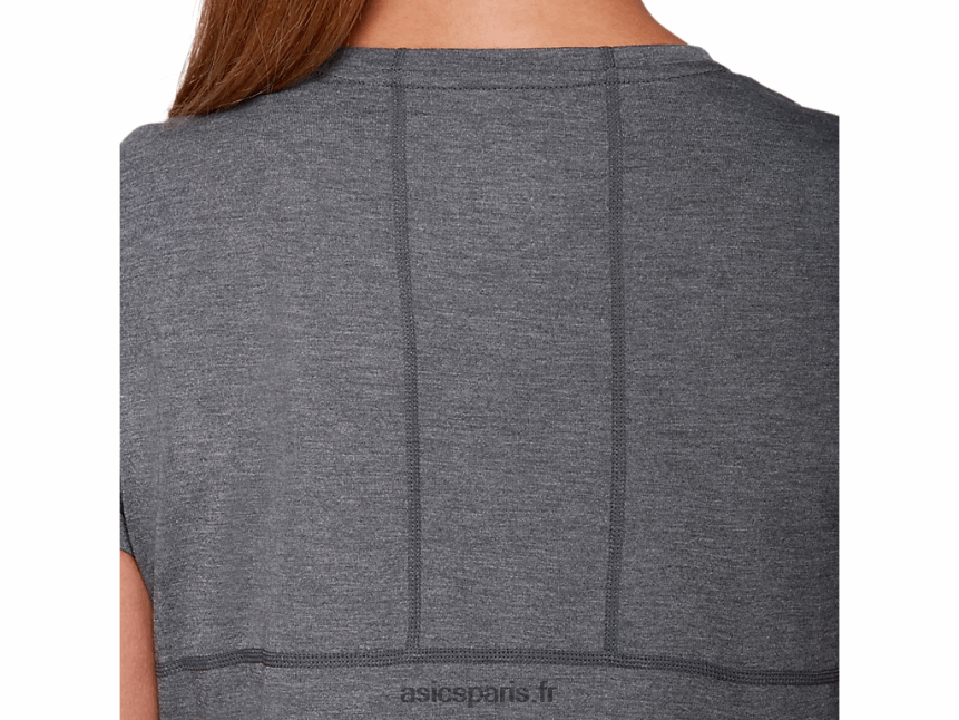 femmes Asics haut à manches courtes dorai BXL8B24035 chiné gris foncé