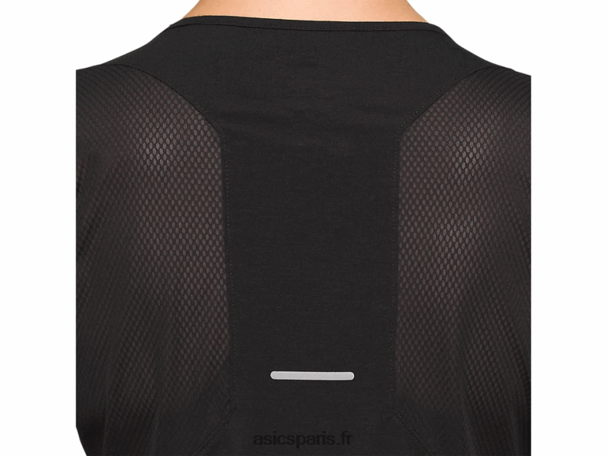 femmes Asics haut à manches courtes et col v BXL8B24183 performance noir