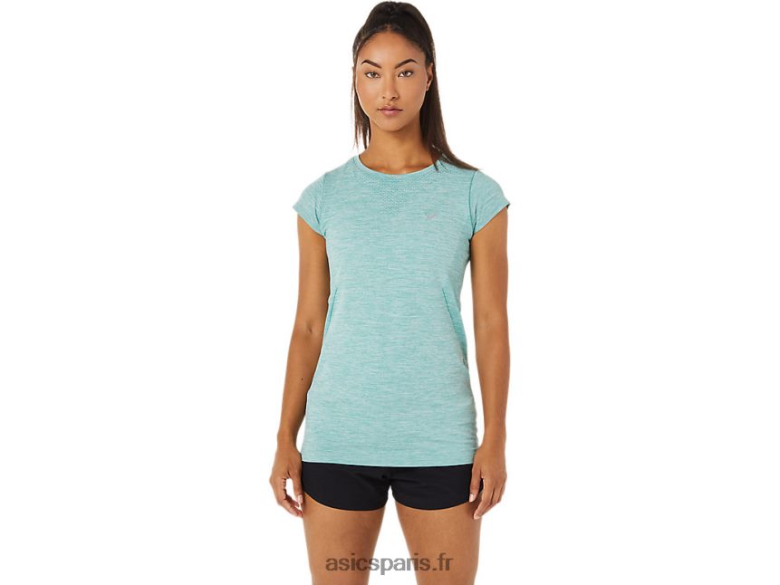 femmes Asics haut à manches courtes sans coutures BXL8B23499 sage