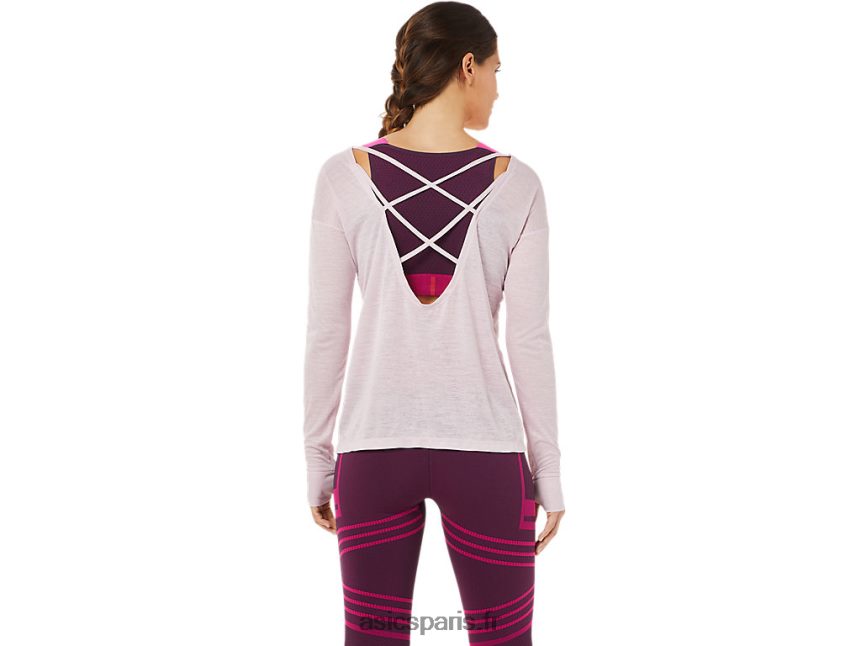 femmes Asics haut à manches longues et dos ouvert BXL8B23382 à peine rose