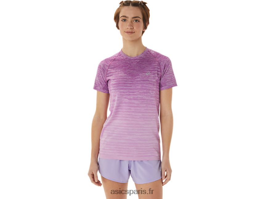femmes Asics haut sans couture à manches courtes BXL8B22961 lueur d'orchidée/lavande