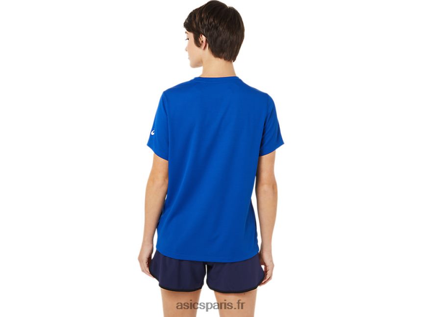 femmes Asics lam ready-set ii manches courtes 2 BXL8B23629 bleu