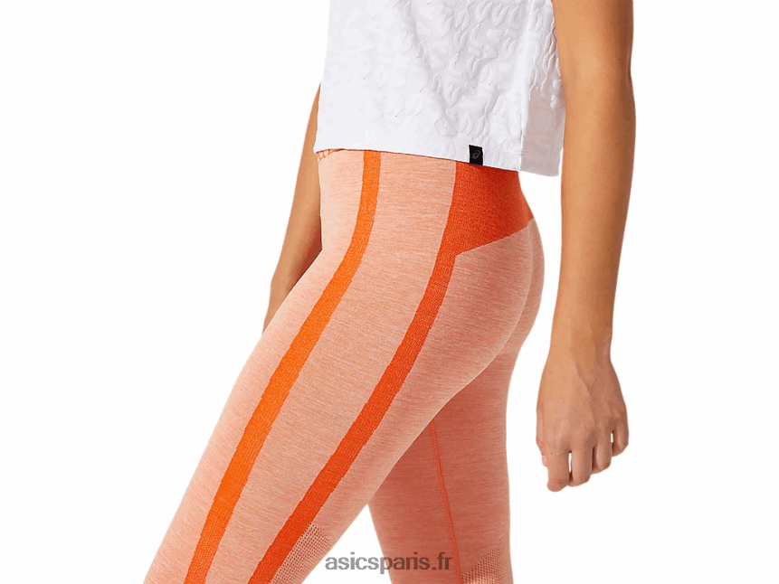 femmes Asics manches courtes en jacquard à logo BXL8B23968 blanc brillant