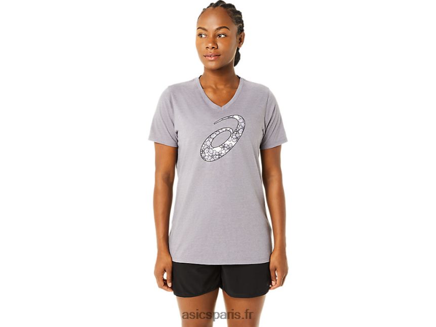 femmes Asics manches courtes fleur de cerisier BXL8B23644 gris lavande chiné