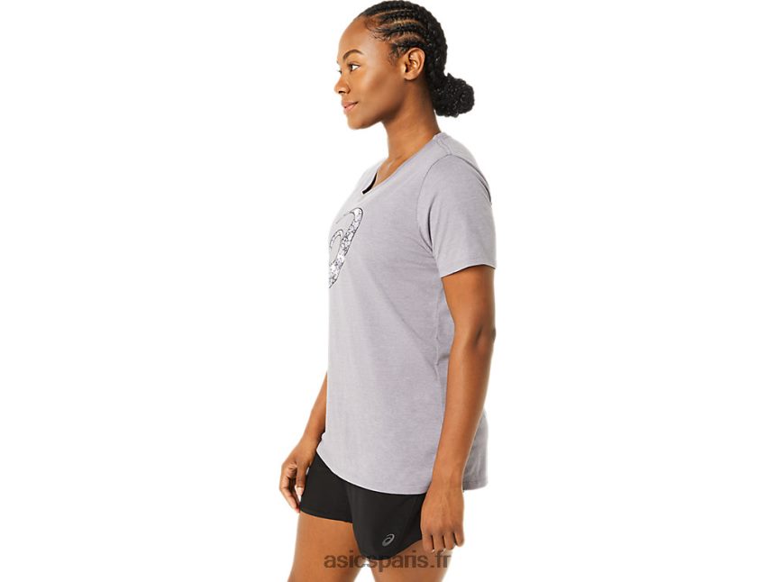 femmes Asics manches courtes fleur de cerisier BXL8B23644 gris lavande chiné