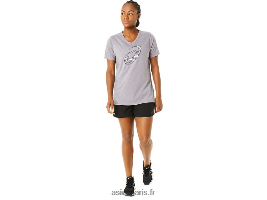 femmes Asics manches courtes fleur de cerisier BXL8B23644 gris lavande chiné