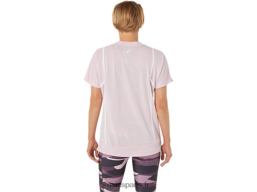 femmes Asics nouveau haut à manches courtes strong 92 BXL8B23269 à peine rose/blanc brillant