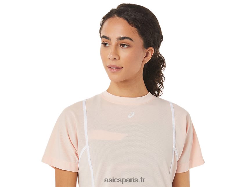 femmes Asics nouveau haut à manches courtes strong 92 BXL8B23281 brise/blanc brillant