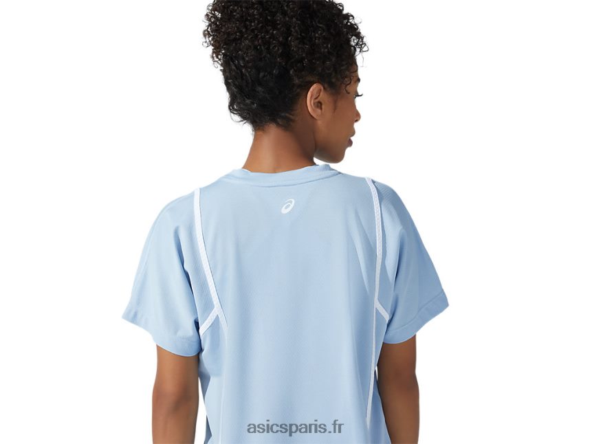 femmes Asics nouveau haut à manches courtes strong 92 BXL8B23753 brume/blanc brillant