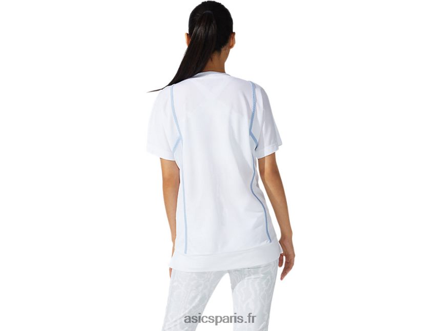femmes Asics nouveau haut à manches courtes strong 92 BXL8B23790 blanc brillant/brume