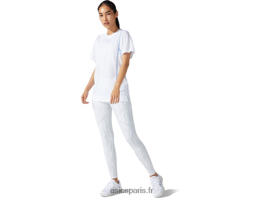 femmes Asics nouveau haut à manches courtes strong 92 BXL8B23790 blanc brillant/brume