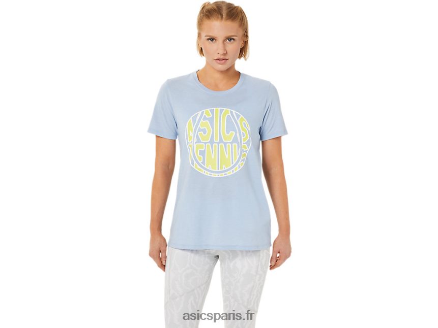 femmes Asics nouveau t-shirt graphique strong 92 BXL8B23761 brume/lueur jaune