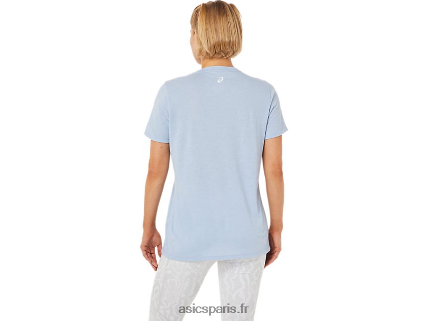 femmes Asics nouveau t-shirt graphique strong 92 BXL8B23761 brume/lueur jaune