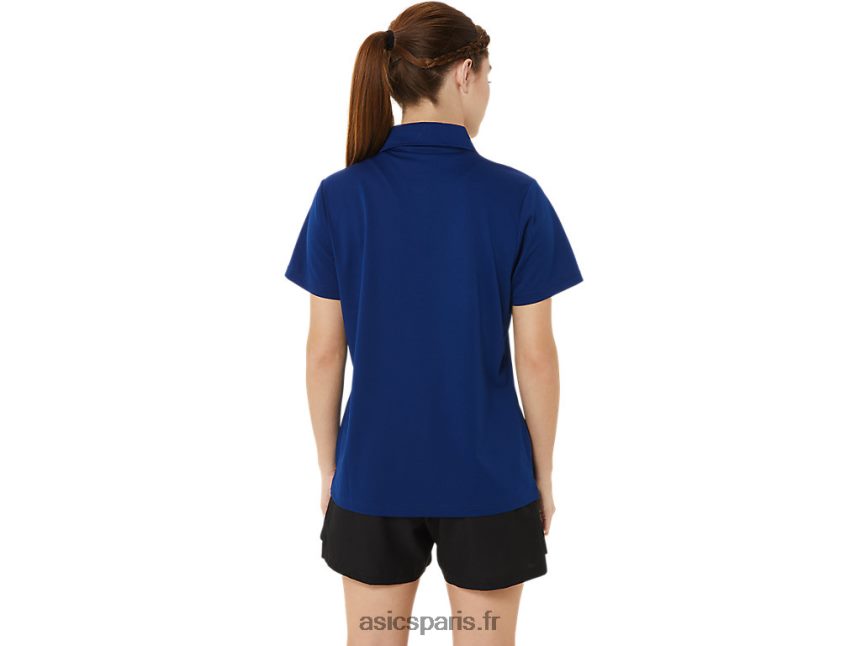 femmes Asics polo à dégradé hexagonal BXL8B23214 bleu foncé (pantone 281 c)