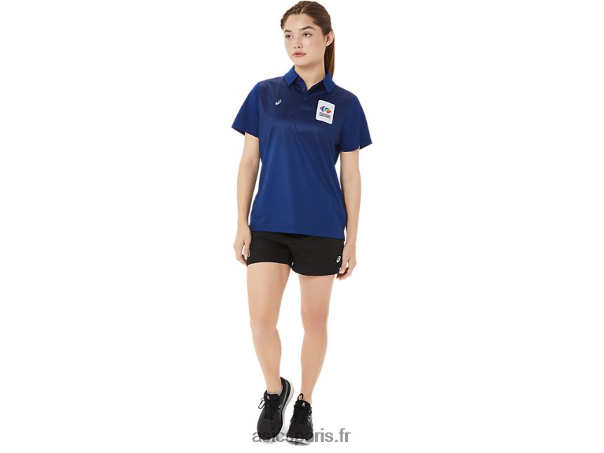 femmes Asics polo à dégradé hexagonal BXL8B23214 bleu foncé (pantone 281 c)