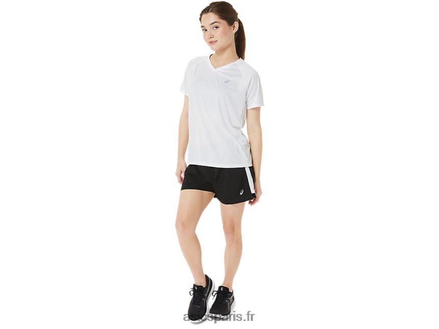 femmes Asics prêt-à-poser lyte v-cou BXL8B23389 blanc brillant