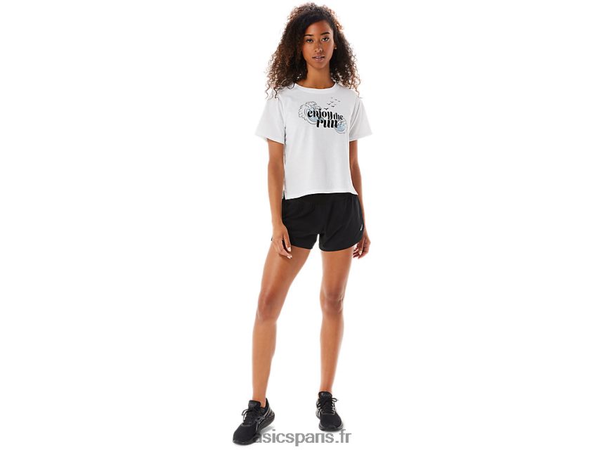 femmes Asics profitez de la course à manches courtes BXL8B23142 blanc brillant