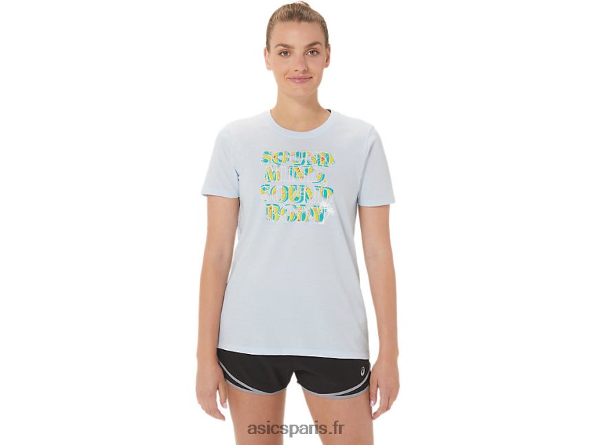 femmes Asics équipage de slogan d'hibiscus BXL8B23063 ciel doux